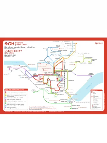Schéma linek MHD Cheb od 1.7.2023