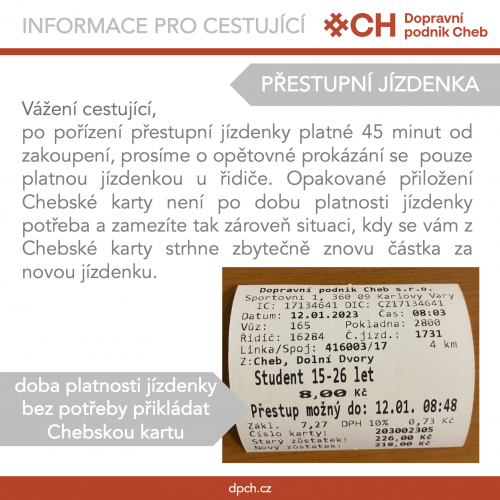 Používání přestupní jízdenky